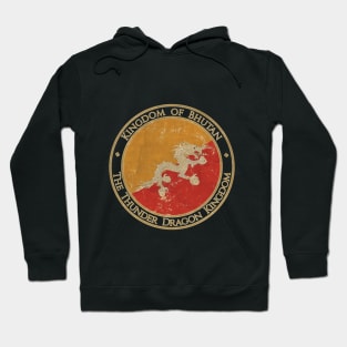 Vintage Kingdom of Bhutan Asia Asian Flag Hoodie